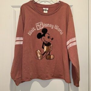 Walt Disney World Parks Classic Mickey Mouse RoseGold Long Sleeve Terry Shirt 1X